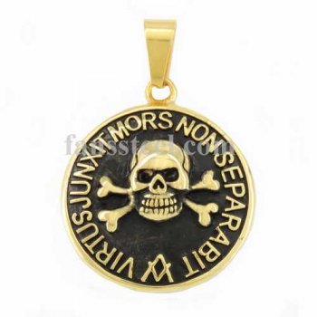 FSP16W80GBcross bone skull masonic pendant