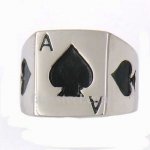 FSR13W77 poker spade A lucky ring