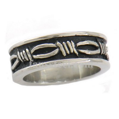 FSR05W86 Ichthus Symbol Flat Band Ring