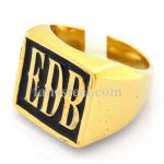 EDB01 custom made Single letter initials enamel name ring