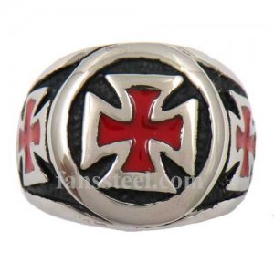 FSR09W94R red German Iron christ cross military ring