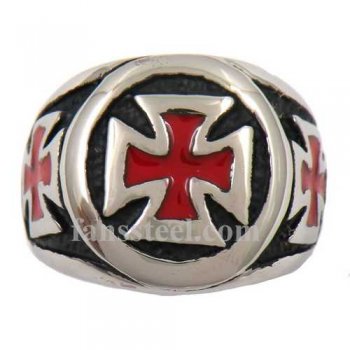 FSR09W94R red German Iron christ cross military ring