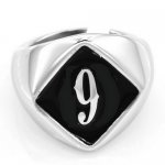 D9 custom made single letters initials enamel name ring