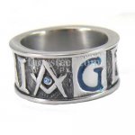 FSR08W32 masonic blue G Geometri Ring