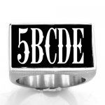 5SBSL Customized 5 Letters Monogram Ring Name Ring Personalized Initials Gift