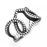 FSR13W28 dot twist rope heart ring 