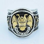 FSR14W08 freemasonry 32 degree eagle scout s ring