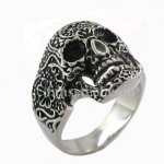 FSR10W52 flower skull biker Ring 