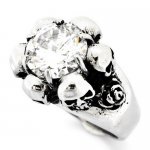 FSR10W05 Skulls rose stone ring