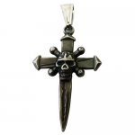FSP18W52 Cross Sord  Skull Pendant