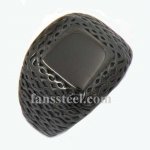 FSR13W19B wave grid square signet ring