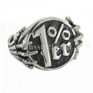 FSR10W41 skull hand hold one percent biker ring