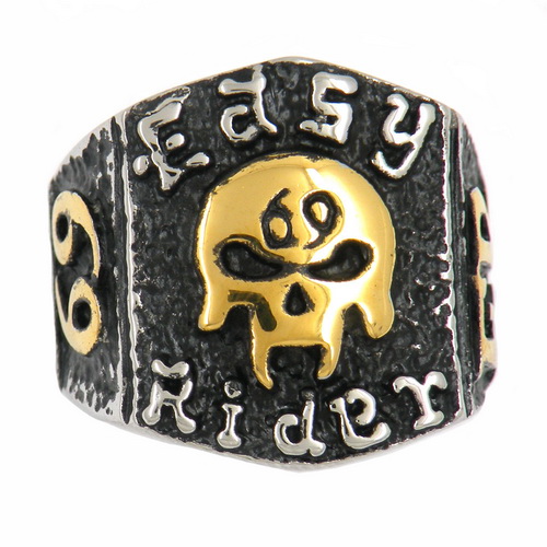 FSR11W08G 69 ER G skull easy rider biker ring|steel jewelry ring