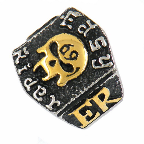 FSR11W08G 69 ER G skull easy rider biker ring|steel jewelry ring