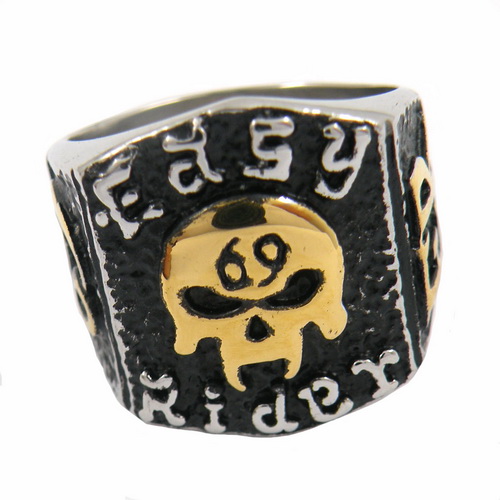 FSR11W08G 69 ER G skull easy rider biker ring|steel jewelry ring